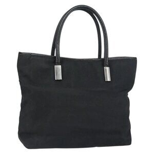GUCCI Hand Bag Nylon Black Silver 002 2123 0457 Auth bs31419